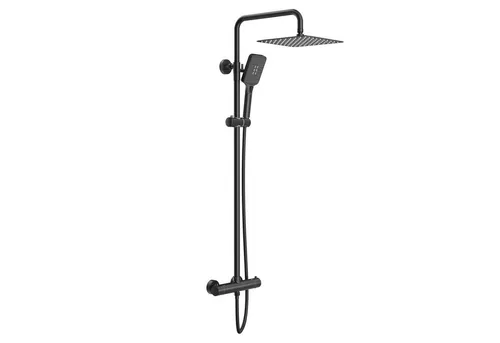 Rainsworth Duschsystem mit Thermostat, 3 Strahlart(en), komplett-set, 92-126 cm Duschstangen Edelstahl Duschamaturenset Wassersparend