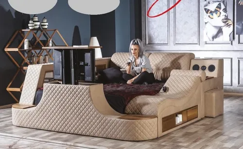Luxus Multifunktionsbett mit TV-Lift für Schlafzimmer