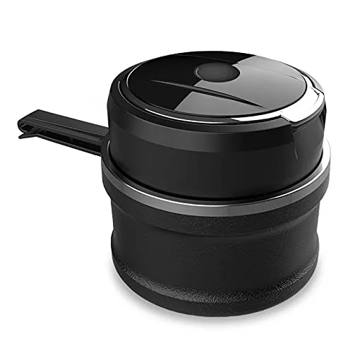 Fcslvy Auto-Aschenbecher mit LED-Licht - Tragbarer Aschenbecher mit abnehmbarer Innenauskleidung für einfache Reinigung. Das elegante Design und das blaue LED-Licht sorgen für Stil und Funktionalität im Auto.