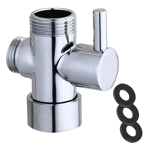 Hayaww Umlenkventil Dusche Adapter Ventil Badventil Chrom Umschalter FüR Die Dusche Dreiwege Ventil Umsteller FüR Toiletten Badezimmer KüChe Handbrausekopf Und Festen SprüHkopf, Ersatzteil Duschsystem