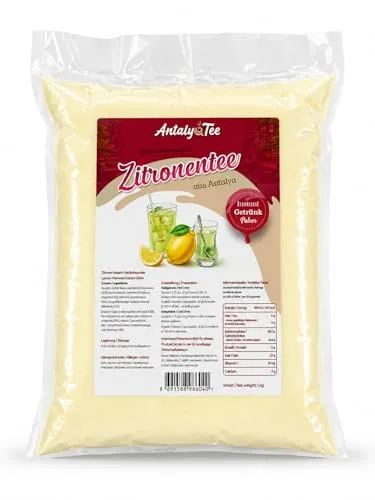 Türkischer Instant Tee 1 kg Zitrone – Löslicher Zitronentee Pulver bekannt aus der Türkei – Für Heiß- & Kaltgetränke – Fruchtiges Instantgetränk