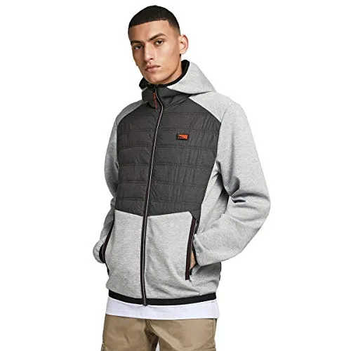 Jack & Jones JCOTOBY HYBRID JACKET - Funktionsjacke aus 100% Polyester, leicht und sportlich mit individuell einstellbarer Kapuze und elastischen Bündchen für optimalen Kälteschutz. Ideal für die kühlere Jahreszeit.