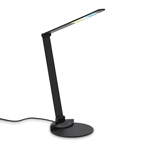 BRILONER LED Schreibtischlampe mit Touch und USB-Ladeport - Schreibtischlampe mit stufenlos einstellbarer Farbtemperatur von warmweiß bis kaltweiß. Ideal für Home-Office, mit Memoryfunktion und integriertem USB-Port zum Laden Ihres Handys.