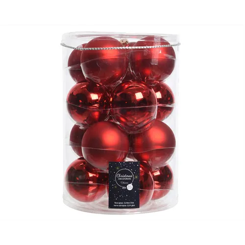 Mini Christbaumkugeln weihnachtsrot / hellrot Ø 3,5 mm - Set 16 Stück Glas glän