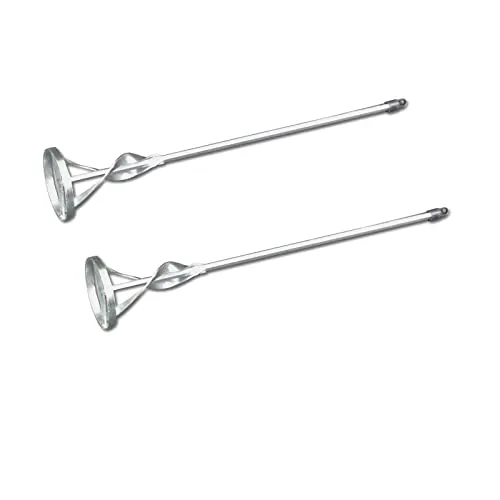 2er Set DEWEPRO® Rondenrührer - Farbrührer mit Ring und Spiralkopf verzinkt, Farbmischer ø80x400mm, Rührquirl zum Verrühren von Farben und Flüssigkeiten