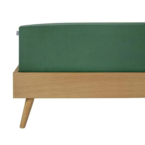 Schiesser Spannbettlaken Flexi - Dunkelgrün 150x200 cm - Hochwertiges Spannbettlaken von SCHIESSER, ideal für hohe Matratzen. 95% Baumwolle und 5% Elasthan sorgen für perfekten Halt, Flexibilität und ein angenehmes Hautgefühl. Pflegeleicht und schadstofffrei.
