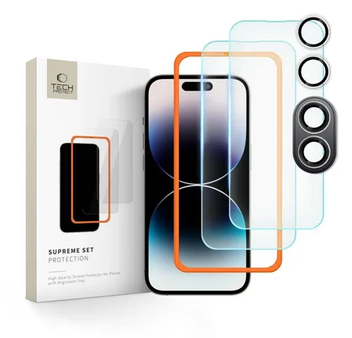 TECH PROTECT Handyhülle 3er Set Supreme Set Schutzglas Kameraglas transparent