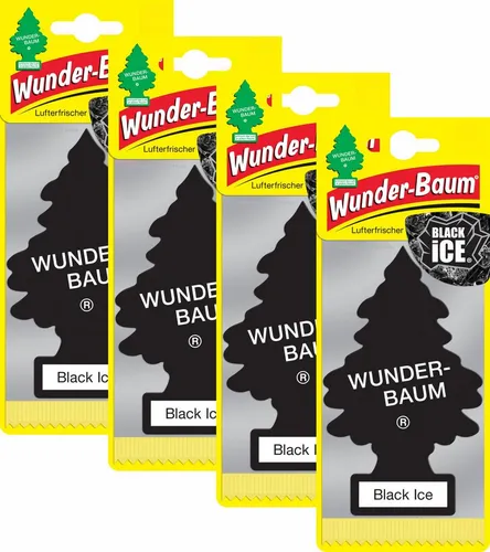 Wunder-Baum Raumduft Black Ice 4er Set Wunderbaum Sandelholz Bergamotte Zitrone