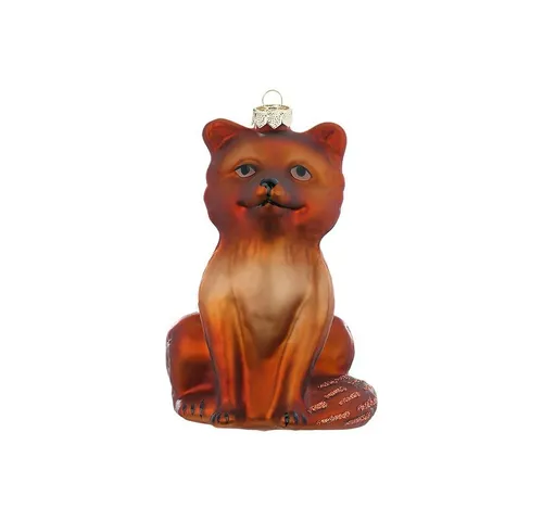 MAGIC by Inge Christbaumschmuck, Christbaumschmuck Glas Fuchs 9cm braun / kupfer