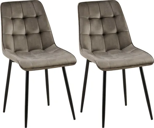 CLP 2er Set Esszimmerstuhl Gifford - Polsterstuhl mit Samtbezug - Stühle in modernem Design mit hohem Sitzkomfort, ideal für Esszimmer, Küche oder Wohnzimmer. Der elegante Samtbezug verleiht jedem Raum eine stilvolle Note.