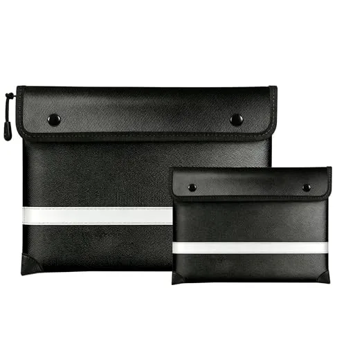 KOMTWNM Feuerfeste Tasche mit Schloss, DCFD-85, 34 x 27 cm | Brandschutztasche, Wasserdicht bis 2760°C