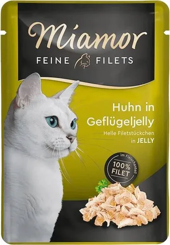MIAMOR Feine Filets Chicken with poultry jelly - nassfutter für Ka 4000158740908