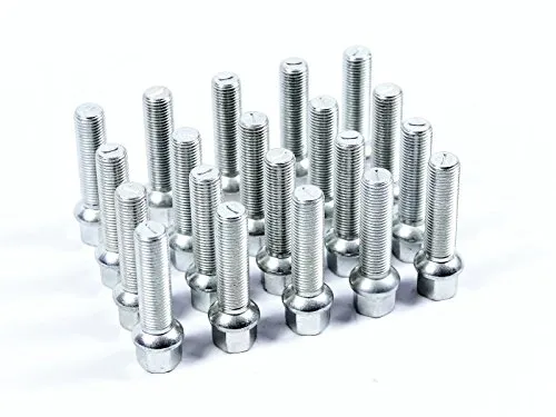 X-Parts 20 Kugelkopf Radschrauben / Radbolzen, Verzinkte Schrauben, Kugelkopf M14x1,25, 29mm Gewindelänge