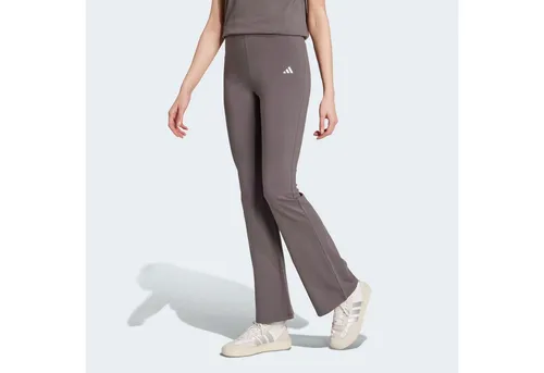 Leggings Damen Flare - Dunkelgrau - Sportleggings für Damen, ideal für jedes Workout. Aus weicher Baumwolle gefertigt, bieten sie Komfort und Bewegungsfreiheit mit figurformendem Schnitt.