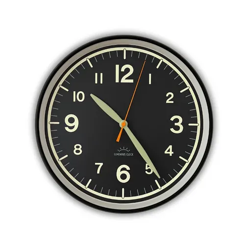 CLOXON Leuchtende Wanduhr schwarz 32 cm in schwarz von CLOXON