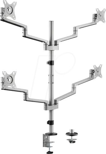 LOGILINK BP0211 4-fach-Monitorhalterung für 17''-32'' - Optimale LOGILINK 4-fach-Monitorhalterung für 17''-32'' Displays, neig-, kipp- und drehbar. Maximieren Sie Ihre Produktivität mit vier Monitoren und professionellem Kabelmanagement.
