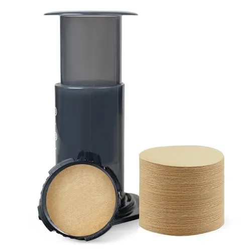 500er-Pack AeroPress Filter,64 mm,Einweg & Runde Papierfilter,kompatibel mit Aero-Press Kaffeemaschinen,Natürliche Farbe