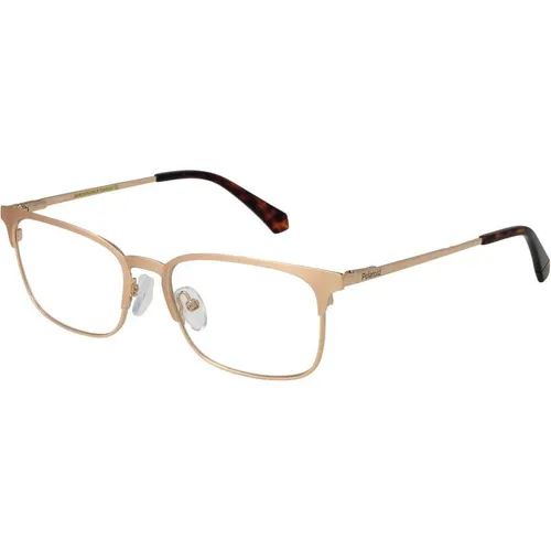 Polaroid Brillenfassung PLD D441 J5G17 54 – Elegante Herrenbrille - Moderne, goldene Brillenfassung aus Edelstahl für Herren. Mit komfortablem Federscharnier und stilvollem, rechteckigem Design – ideal für den täglichen Gebrauch.