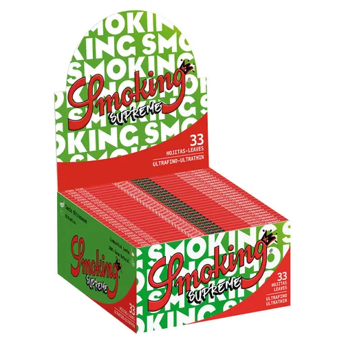 50er Box Smoking Supreme Ultrathin Papers K.S 33 Blättchen Zigarettenpapier