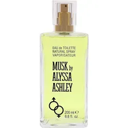 Alyssa Ashley Musk Eau de Toilette 200 ml - Unisex Duft, der Sinnlichkeit und Kraft vereint – ideal für Verführungsliebhaber. Erleben Sie die blumig-holzige Moschuskomposition für ein warmes, subtil sinnliches Erlebnis.