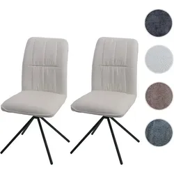 2er-Set Esszimmerstuhl HWC-N99 - Drehbar mit Auto-Return-Funktion - Moderne Stühle für Esszimmer oder Küche, hochwertiger Chenille-Stoff (340 g/m²) für maximalen Komfort, 180° drehbar mit Auto-Return für eine aufgeräumte Optik.