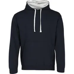 Just Hoods Varsity Hoodie, new french navy/heather grey, XS