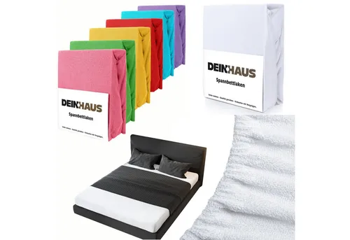 DH DEIN . HAUS Spannbettlaken Frottee SOFT, Baumwolle, Gummizug: rundum, (1 Stück), weich saugfähig atmungsaktiv Rundumgummi formstabil bis 20 cm