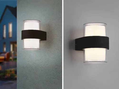 Reality Leuchten LED Außen Wandleuchte Molina R22052142 - Hochwertige LED Außen Wandleuchte aus anthrazitfarbenem Aluminium, inklusive 2x 4,6 Watt LEDs für warmweißes Licht. IP54 Schutzklasse, ideal für den Außenbereich und einfache Montage.