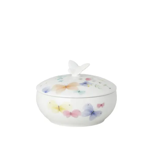 Hutschenreuther Frühlingsgrüße Blumenwiese Dose mit Deckel 12,5 cm - Elegante Lebensmittelbehälter im Geschenkkarton, ideal für Aufbewahrung und Dekoration. Perfekt für Frühlingsgeschenke und besondere Anlässe.