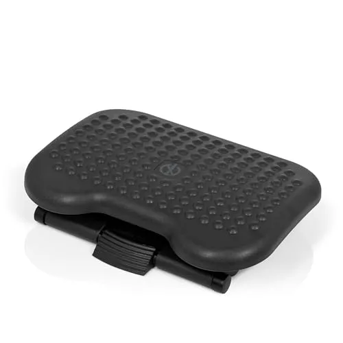 hjh OFFICE 721010 Fußstütze PIEDINO DOT – Ergonomische Fußablage für Bürostühle - Ergonomische Fußauflage mit verstellbarem Neigungswinkel bis 20° und 3-facher Höhenverstellung – ideal für gesundes Sitzen und aktive Fußbewegung.