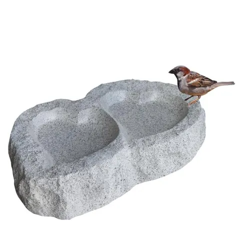 Vogelbad Garten, Vogeltränke Stein, Wassertränke für Vögel, Vogelbrunnen Herz
