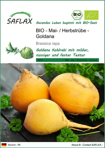 SAFLAX Gemüsesamen SAFLAX - Samen - BIO - Mai- / Herbstrübe - Goldana