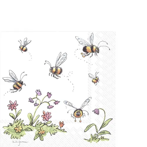 kleine Cocktailservietten Honey Bea Bienen Blumen Tiere Garten Natur 33x33cm 20