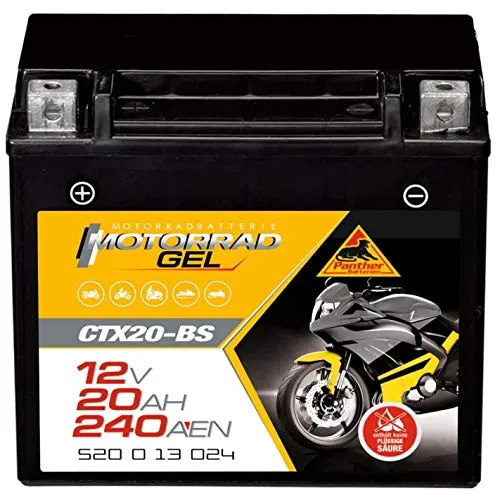 Panther GEL Batterie 12V 18Ah YTX20-BS Motorradbatterie 52013 Quad CTX20-BS