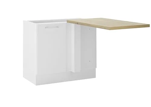 Mid.you Eckunterschrank, Weiß & Eiche Artisan - Einbauküchen-Komponenten, seitenverkehrt montierbar und ideal für platzsparende Küchenlösungen mit einem praktischen Fach.