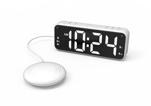 PROFI VIBRATION Uhr Tischuhr XXL Display für Senioren in weiß von TalkJoy