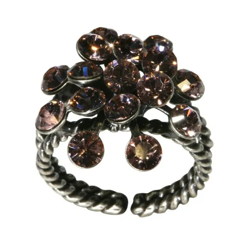 KONPLOTT Ring Magic Fireball Messing - Eleganter Damenring aus Messing mit funkelnden Kristallen, ein echter Blickfang für besondere Anlässe.