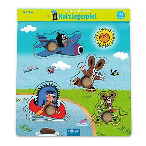 Trötsch Der kleine Maulwurf Holzlegespiel Fahrzeuge: Holzspiel Puzzle