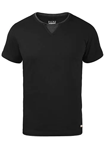 Blend Leonis Herren T-Shirt Kurzarm Shirt mit Rundhalsausschnitt, Größe:XL, Farbe:Black (70155)