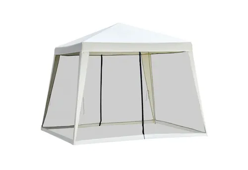 furnicato Pavillon Gartenpavillon Festzelt Partyzelt 3x3m Cremeweiß mit