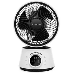 TROTEC 360°-Turbo-Ventilator TVE 100 - 26 Watt, 32 Geschwindigkeitsstufen - Ventilatoren mit 360°-Schwenk-Design und 32 Windstufen für optimale Luftzirkulation. Integrierter Duftöl-Diffusor für aromatisierte Raumluft und leiser Betrieb im Nachtmodus.