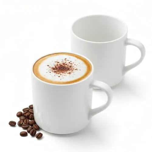 Wilmax - Teetassen & Kaffeetassen - 2er Set - 320ml - Kaffeebecher Porzellan - Becherset - Tasse für Tee, Kaffee, Cappuccino - Porzellantassen mit Griffen - Weiß