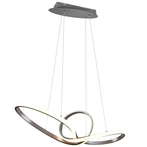 Reality Leuchten LED Pendelleuchte Sansa R32751107 - Moderne Pendelleuchte aus Metall Nickel matt, inkl. 28 Watt LED und Switch Dimmer für individuelle Helligkeitseinstellungen. Ideal für stilvolle Ausleuchtung in Wohnräumen.