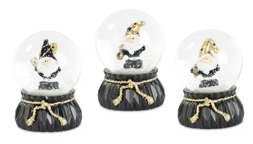 RIFFELMACHER & WEINBERGER Schneekugel Schneekugel Weihnachtsmann, 6,5 cm, Schwarz Gold