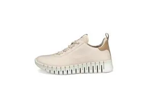 Ecco Damen Gruuv W Limestone Powder Sneaker, 38 EU Schmal - Damen-Sneaker aus hochwertigem Nappa-Leder mit reflektierenden Details, herausnehmbaren Einlegesohlen für individuelle Weitenanpassung und flexibler PU-Zwischensohle für optimalen Tragekomfort.