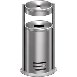 Kerkmann Aschenbecher tec-art E, Standascher aus Edelstahl, 3 Liter, silber