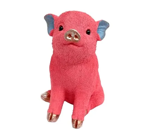 Sparschwein Spardose Schwein Schweinchen Großes Sparschwein Geld-Büchse Polyresin Sparbüchse Glücksschwein Ferkel (Pink)