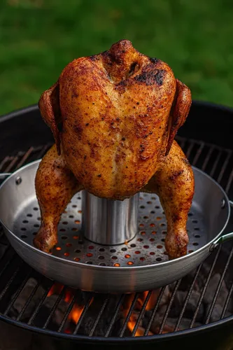 Grill Geflügelhalter Grillhähnchen Edelstahl Brathähnchen Rund BBQ von Activa