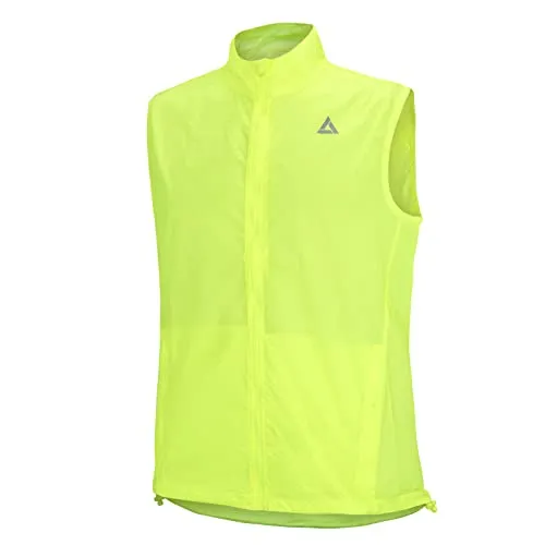Airtracks Herren Fahrradweste Laufweste Comfort Line Radweste Leichte Wind Weste Reflektierend Winddicht Ärmellos Windstopper Atmungsaktiv S M L Xl XXl 3XL 4XL - neon - XL