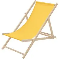 Liegestuhl Strandliege Gelb klappbar - Liegen: Hochwertige und wetterfeste Sonnenliege aus Kiefernholz, 3-fach verstellbar für maximalen Komfort, ideal für Garten, Balkon und Strand.